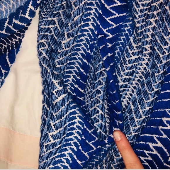 IRO Paris Osaka Blue Wool Blend Jacket Size 2 Textured Cocoon - Picture 8 of 9